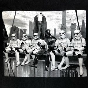 STAR WARS - Coffee Break T Shirt With Darth Vader & Storm Troopers - Medium